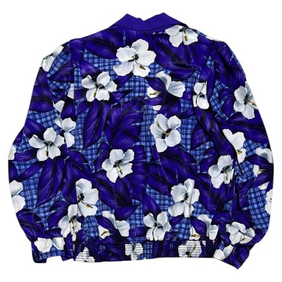 ALIA VINTAGE 90s Floral Purple Lightweight Business Casual Blouse Shirt Medium - Picture 2 of 5